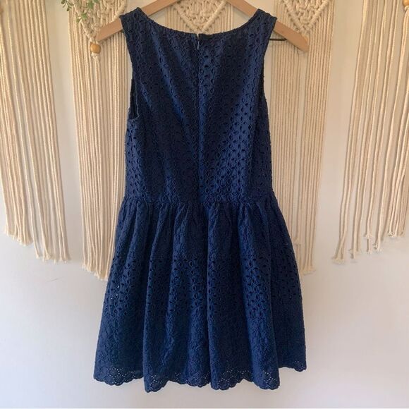 OLD NAVY Women’s Eyelet Fit & Flare Dress Blue Size 8 - Picture 3 of 14